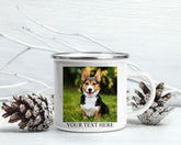 Personalised Photo Enamel Mug – Custom Camping Cup & Picture Gift