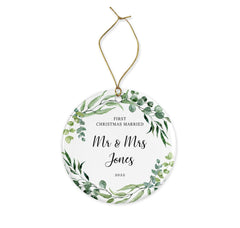 First Christmas Married Christmas ornament, Personalised First Christmas Married ornament, Custom name Christmas ornament, Custom ornaments - Craftellery
