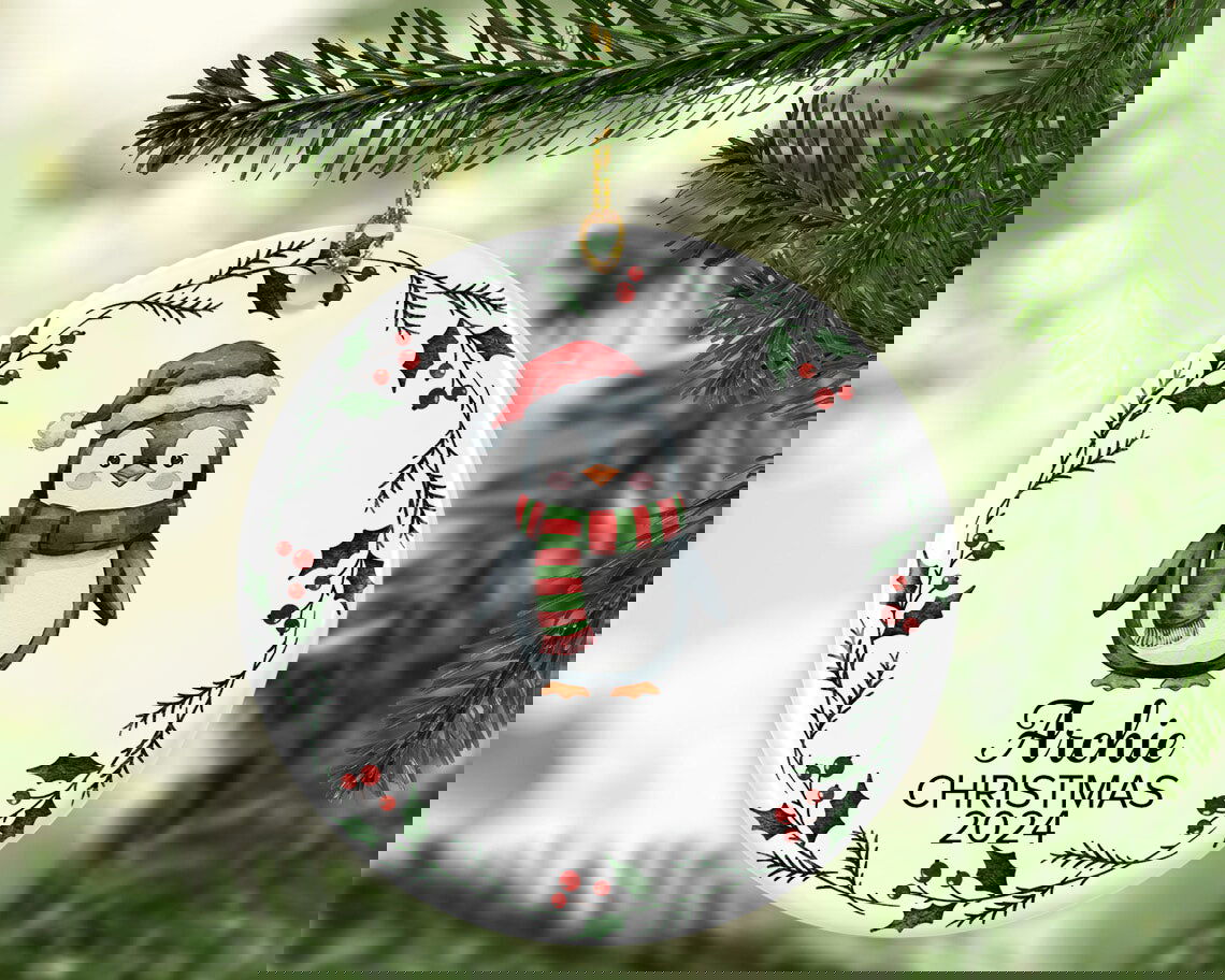 Kids Christmas Decoration, Animals Christmas Ornament, Tree Decor, Personalised Name Christmas Keepsake, Kids Tree Decors, Xmas Disc, Bauble - Craftellery