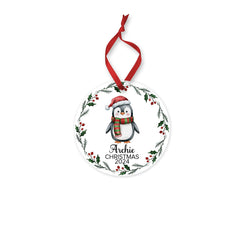 Kids Christmas Decoration, Animals Christmas Ornament, Tree Decor, Personalised Name Christmas Keepsake, Kids Tree Decors, Xmas Disc, Bauble - Craftellery