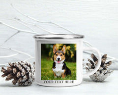 Personalised Photo & Text Enamel Mug