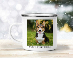 Personalised Photo & Text Enamel Mug