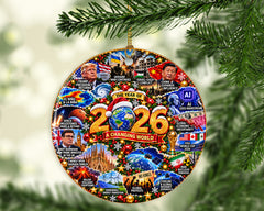 2026 Year In Review Ornament: Christmas Ornament, UK Events, Trending Keepsake, Happenings, Notable event, Highlights