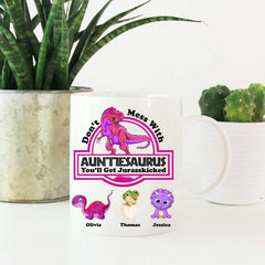 Auntiesaurus Mug, Mother's day Mug, Mug for Auntie, Gift for Mother's day, Dinosaur Auntie Mug, Mother's day gift, Perfect Gift for Aunt - Craftellery