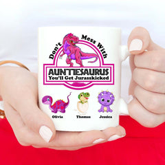 Auntiesaurus Mug, Mother's day Mug, Mug for Auntie, Gift for Mother's day, Dinosaur Auntie Mug, Mother's day gift, Perfect Gift for Aunt - Craftellery