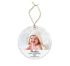 Baby's First Christmas Decoration,1st Christmas ornament, Tree Bauble Decor, Personalised First Christmas Keepsake - Craftellery