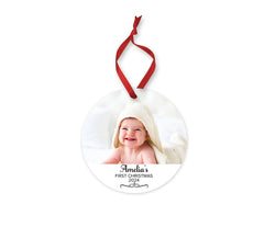 Baby's First Christmas Decoration,1st Christmas ornament, Tree Bauble Decor, Personalised First Christmas Keepsake - Craftellery