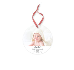 Baby's First Christmas Decoration,1st Christmas ornament, Tree Bauble Decor, Personalised First Christmas Keepsake - Craftellery