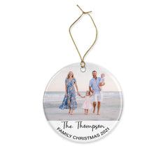 Family Christmas Ornaments, Family Christmas Tree Decorations, Personalized Family Name Photo Ornament, MDF Christmas Ornament, Family Gifts - Craftellery