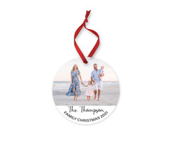 Family Christmas Ornaments, Family Christmas Tree Decorations, Personalized Family Name Photo Ornament, MDF Christmas Ornament, Family Gifts - Craftellery