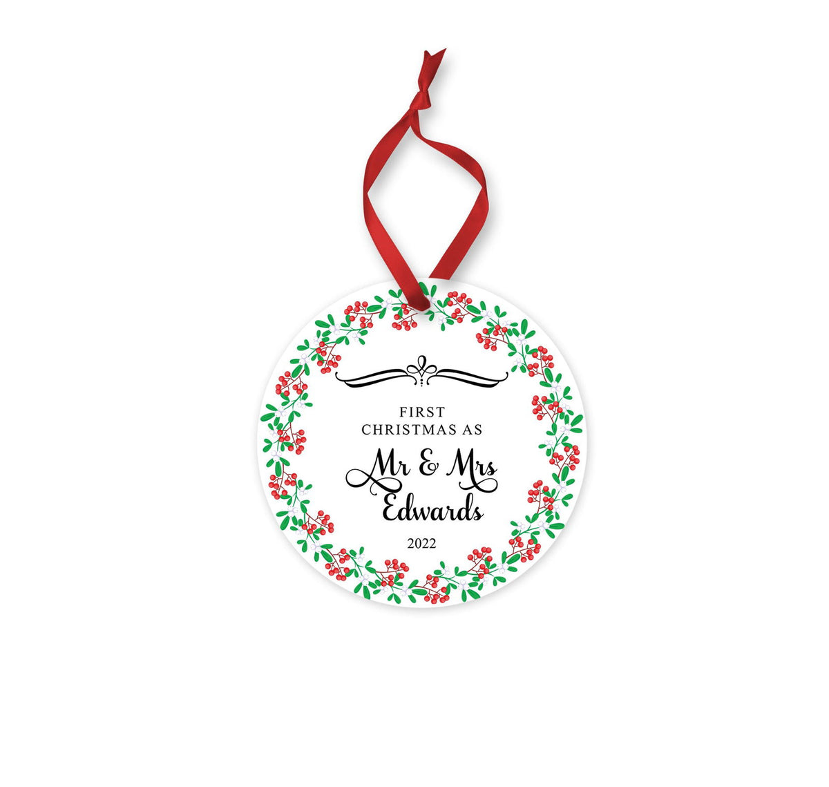 First Christmas Married Ornament - Mr & Mrs Christmas Ornament - Our First Christmas Married as Mr and Mrs Ornament - Personalised Ornament - Craftellery
