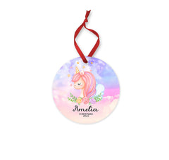 Girl's Unicorn Christmas Ornament, Unicorn Ornament, Unicorn, Christmas Ornament, Personalised Christmas Ornament, Baby's First Christmas - Craftellery