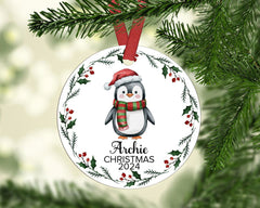 Kids Christmas Decoration, Animals Christmas Ornament, Tree Decor, Personalised Name Christmas Keepsake, Kids Tree Decors, Xmas Disc, Bauble - Craftellery
