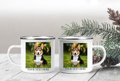 Personalised Photo & Text Enamel Mug