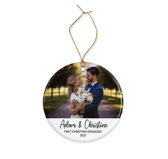 Personalised Christmas Ornament - Engaged 2024 Ornament - Keepsafe - Christmas Tree Hanging Ornament - Christmas Decor - Photo of Engagement - Craftellery