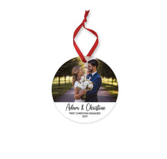 Personalised Christmas Ornament - Engaged 2024 Ornament - Keepsafe - Christmas Tree Hanging Ornament - Christmas Decor - Photo of Engagement - Craftellery