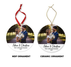 Personalised Christmas Ornament - Engaged 2024 Ornament - Keepsafe - Christmas Tree Hanging Ornament - Christmas Decor - Photo of Engagement - Craftellery