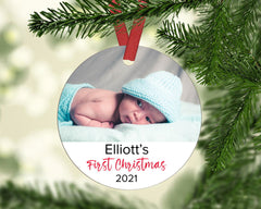 Personalised First Christmas Ornament - Ceramic Ornament - MDF Ornament - Baby's First Christmas - Tree Decoration - 1st Christmas Ornaments - Craftellery