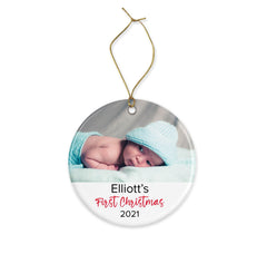 Personalised First Christmas Ornament - Ceramic Ornament - MDF Ornament - Baby's First Christmas - Tree Decoration - 1st Christmas Ornaments - Craftellery