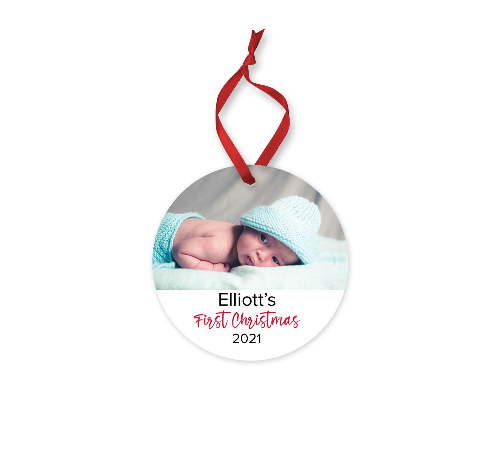 Personalised First Christmas Ornament - Ceramic Ornament - MDF Ornament - Baby's First Christmas - Tree Decoration - 1st Christmas Ornaments - Craftellery