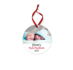 Personalised First Christmas Ornament - Ceramic Ornament - MDF Ornament - Baby's First Christmas - Tree Decoration - 1st Christmas Ornaments - Craftellery