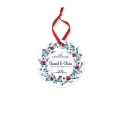 Personalised Marble Christmas ornament, First Christmas Engaged Christmas ornament, Marble Christms ornament, Customised Christmas ornament - Craftellery