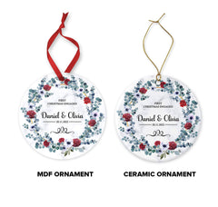 Personalised Marble Christmas ornament, First Christmas Engaged Christmas ornament, Marble Christms ornament, Customised Christmas ornament - Craftellery