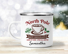 Personalised Enamel Mug | Customised with Your Name | North Pole Design Christmas Theme