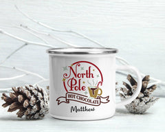 Personalised Enamel Mug | Customised with Your Name | North Pole Christmas Theme