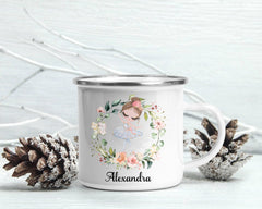Personalised Enamel Mug | Ballerina design & Your Name