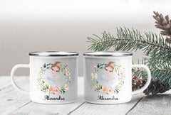 Personalised Enamel Mug | Ballerina design & Your Name