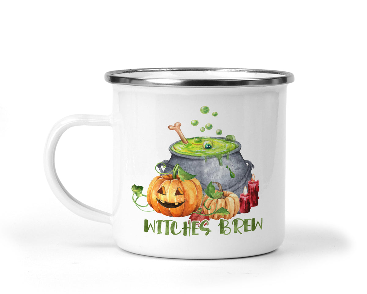 Halloween Design Enamel Mug | Witches Brew