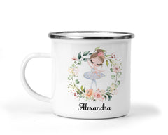 Personalised Enamel Mug | Ballerina design & Your Name